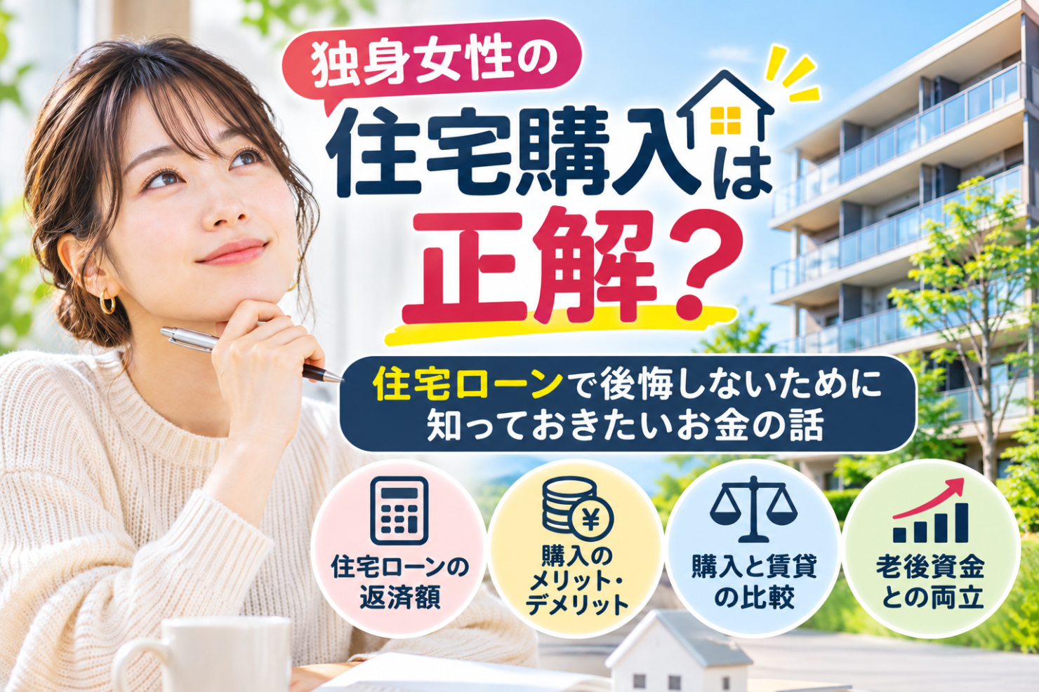 独身女性の住宅購入は正解？住宅ローンで後悔しないために知っておきたいお金の話